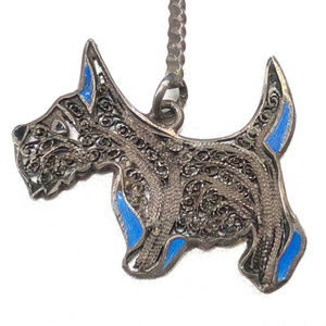 Topazio Jewelry - Topazio Portugal Scottie Dog House Sterling Brooch Topazio Jewelry - Topazio Portugal Scottie Dog House Sterling Brooch